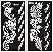 STENCILS TEMPLATE TATTOO SELF ADHESIVE Henna Flower Designs Set of 2 Sheet - single use S233 234 - suitable for Henna Tattoo Glitter Tattoo and Airbrush Tattoo