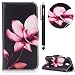 Produktbild HUDDU Handyhülle Schutzhülle für Samsung Galaxy J5 2017 Duos Hülle Lotus Blumen Slim Flip Leder Tasche Wallet Case Cover Kartenfach Magnetverschluss Stand Brieftasche Klapphülle (Schwarz)