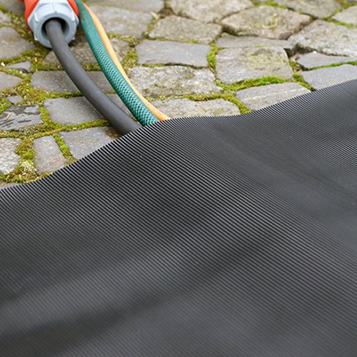 Kabelschutzmatte 0,50 x 10m [Größe wählbar] Stärke: 3 mm | Kabelmatte | Feinriefenmatte| Farbe: SCHWARZ - 4