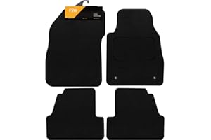 FSW - Car Floor Mats For Vauxhall Mokka 2012-2019 - Black Carpet - Anti Slip Mat - Non Slip Car Floor Mat, Fitted With Clips & Granulated Backing - 4 Pc Floor Mat Only
