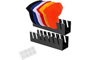 DYUEE Baseball Caps Holder 2Pcs Acrylic Black Hat Stand for 14 Baseball Caps Hat Rack Cowboy Hat Display Organizer Hat Storage Racks for Home Closet Dresser Entrance Bedroom Office (Black)