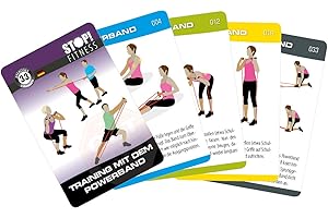 STOP! Fitness | Training mit dem Powerband | Trainingskarten Übungskarten, deutsche Version, Kartengröße 66 x 100 mm mit Kunststoffbox