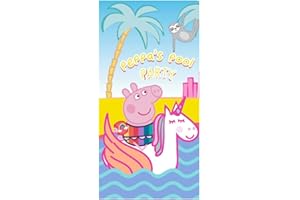 Various Toalla de Playa Infantil con Licencia Oficial Disney (Peppa Pig y Unicornio)