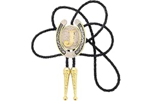 STARBRILLIANT Corbata De Bolo Dorada Con Inicial Vintage De La A a La Z, Con Cuerda De Vacuno, Ovalada