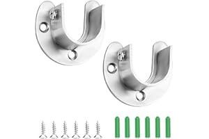 XINGRUN Kleiderstangen-Halterungen, 32 mm, Edelstahl Rundrohr Halterung Schrankrohrhalter 32mm Schrankstange Halterung Stangenhalter (2 Stück)