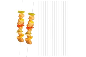 QQ CAT Brochettes de Barbecue en Acier Inoxydable de 38 cm, bâtons de Cocktail, Brochettes de Légumes Pics en Verre à Martini réutilisables 20pcs