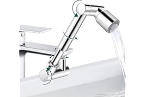 GOHHME Grifo de extensión multifuncional giratorio de 1440 °, 2 modos de rociado Extensión de grifo giratorio universal, Extensor de grifo de grifo giratorio adaptador para baño y cocina