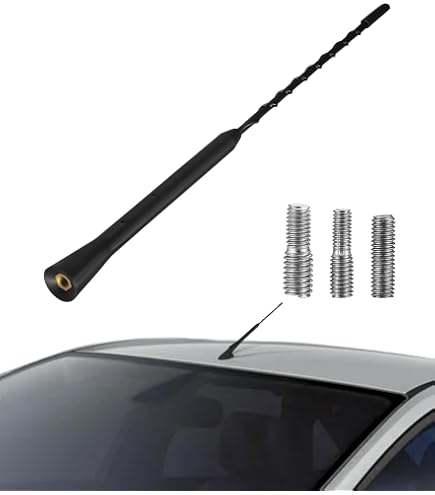 Antenne Voiture Courte Acier Inox - Adaptateurs M4 M5 M6, Remplacement Universel Pour FM/AM/DAB, Noire - 10
