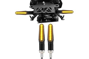 KEMIMOTO Kierunkowskazy motocyklowe, 12 V, super jasne diody LED, M8, czarne, uniwersalne kierunkowskazy, E24 Mark, wodoszczelność IP67, światła do jazdy dziennej, do motocrossu / roweru, 2 sztuki