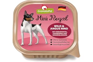 Granatapet Mini Royal Wild & Angus Wołowina, 11 X 150 G, Mokra Karma Dla Psów, Karma Dla Psów Bez Zbóż I Bez Dodatku Cukru, Pełnoporcjowa Karma Dla Dorosłych Psów