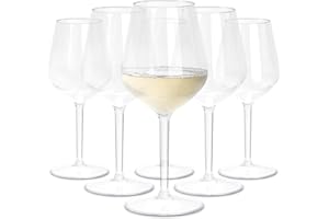 TUNDRA ICE INTERNATIONAL TUNDRA - Lot de 6 Verres à VIN Blanc et Rouge EVENT 33 en Plastique RÉUTILISABLES (Tritan®), 330 ml - Verres à PIED INCASSABLES, BPA-Free, Lavables au Lave Vaisselle, pour VINS et COCKTAILS
