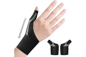 JTF 2Pcs Tutore Pollice Destro Sinistro Elastico mit Stecche,Supporto Polso e Pollice per Sollievo per Dolore e Infortuni, Tenosinovite di De Quervain, Tendinite e Slogature (Nero M)
