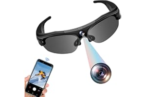 Pudet Luo Action-Cam, WiFi 4K & 120° Weitwinkel Brille mit Kamera, Polarisierte Objektive & 100-Min Batterie & DV Modus Actionkameras für Sport und Abenteuer