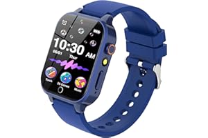 SMOOCE 2024 Upgrade Kids Smart Watch,26 Games Kids Smartwatch Toys for Boys Girls Gifts,Alloy Metal Smart Watch for Kids with HD Camera Music Video Pedometer Alarm(Navy Blue)