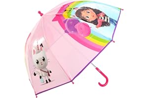 CERDÁ LIFE'S LITTLE MOMENTS Gabby's Dollhouse Dome Umbrella for Kids Childrens Boys Girls Brolly with Safety Opening