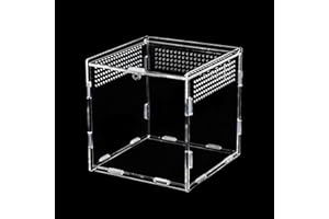 WORUIB Stick Insect Enclosure Acrylic Reptile Terrace, Jumping Spider Enclosure, Insect Enclosures 10 * 10cm,Insect Feeding Box with Air Holes for Snails for Snails, Geckos, Mantises, Lizards