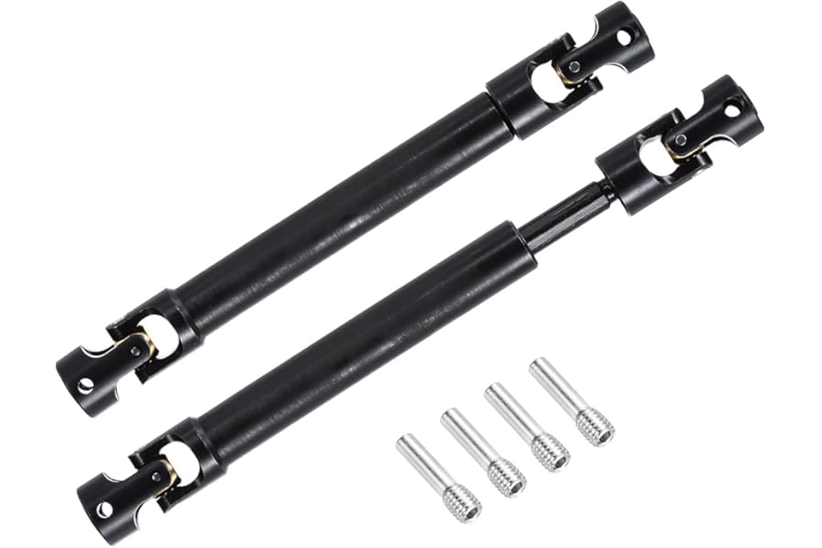 sourcing map 2Pcs 1/10 RC Drive Shaft CVD Drive Shafts Metal Universal Replacement Upgrade Parts for 1/10 RC Cars 90046 SCX10,118-170mm