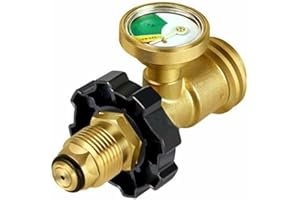 Onlynery Propane gas fuel gauge, propane gas level indicator, POL propane gas tank adapter, well sealed, leak detector made of solid brass, pressure gauge for motorhome