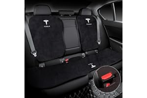 ‎TOPABYTE TOPABYTE Rücksitzbezug für Tesla Model 3 2017–2023 Four Seasons Universal-Schutzpolstermatte Innendekorationszubehör (3 Stück/Flanell/Schwarz)
