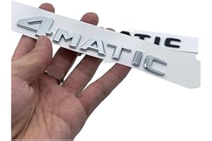 NBCNZCTSAS Fit For Mercedes Fit For Benz A B C E G S ML SL CL GLA CLA Class AMG 4MATIC 4 MATIC Trunk Chrome Matte Black Letters Emblem Badge Sticker(Silver)