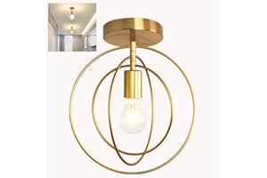 ‎CHAO ZAN Chao Zan Lampa sufitowa E27, nowoczesna, kreatywna, w stylu vintage, metalowa lampa sufitowa, oświetlenie wewnętrzne, lampa wisząca, dekoracja wejścia, jadalni, korytarza, sypialni, korytarza, baru,