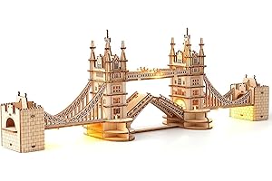 RoWood Puzzle 3D Modello di Tower Bridge in Legno - Modellismo da Costruire Adulti - Fai da Te Modellini da Costruire per Adulti - Regali di Compleanno e Natale
