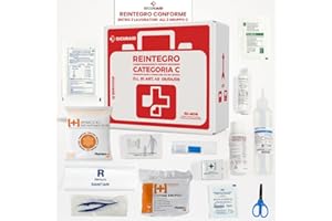 SICURAID Kit di Reintegro Pronto Soccorso Allegato 2 Gruppo C – Per Aziende fino a 2 Dipendenti – Lavoratori Conforme DM 388/2003 – Fornitura Ricambi Cassetta Medica