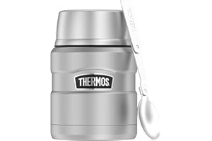 Thermos Stainless King Food Jar 470 ml, Contenitore Termico in Acciaio Inox con Cucchiaio, 9 h caldo/14 h Freddo, Assolutamente ermetico per zuppa, Cereali, stufato