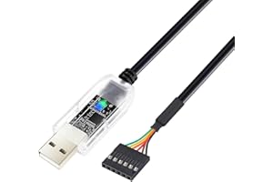 DTECH USB to TTL Adapter FTDI Chip 3.3V 6 Pin USB to UART Debug Cable FT232RNL IC Serial ConverterLED Indicators Output 3.3 Volt for Windows 11 10 8 7 XP MAC Linux -1M