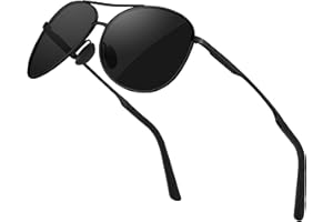 ALHAZEN Sonnenbrille Herren Damen Pilotenbrille Polarisiert Fliegerbrille Premium Metallrahmen Piloten Sonnen brillen Unisex UV400 Schutz Retro Vintage Schwarz Fahrerbrille Sportbrille Sunglasses