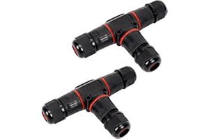 LXYANW 2 Piezas Caja de Conexiones Impermeable IP68, T Forma Conector de Cable Estanco, Conectores Electricos Rapidos de 3 vías para Cable de Diámetro Ø3mm-12mm, Conectores de Cable Subterráneo