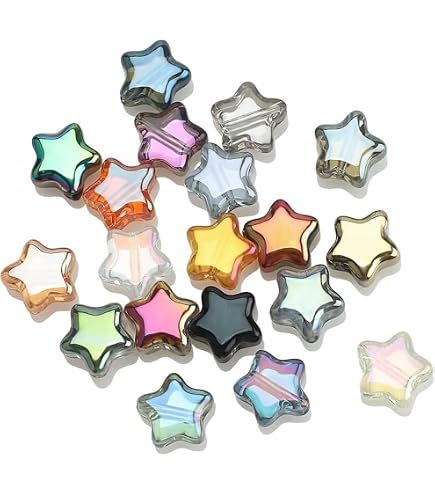 570 Bastelperlen Set – Sterne & Herzen Mit Kristallfaden, DIY Schmuck