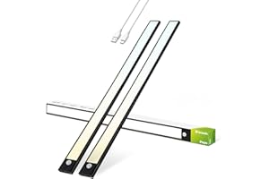 Brendz Unterbauleuchte Küche LED, LED Leiste Küche, 2 x 60cm, USB-C Wiederaufladbar, 4400mAh, 3 Farbtemperaturen, Dimmbar, Magnetisch, Küchenunterbauleuchte, Küchenbeleuchtung, Puyo Schwarz