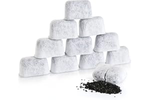 Hengsong Lot de 12 cartouches de filtre à eau pour machine à café, machines à café, filtre à eau de rechange, filtre à charbon actif non tissé