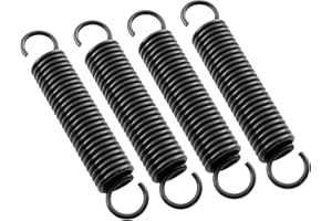 VEIKEN 4 Verlängerungsfedern aus Stahl von 100 mm, Federdurchmesser 18 mm, Drahtstärke 2,5 mm, 4 schwarze Doppelhaken-Zugfedern, starke und ausziehbare Spanner