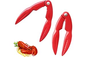 DHinkyoung 2 Pcs Seafood Claws Nut Crackers Heavy Duty Seafood Crackers Creative Crab Claw Shape Walnut Crackers for Walnuts Nuts Almonds Crabs Lobsters and Shells (Red)