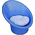 ANJWAR Tub Chair with Complimentary Cushions (Plastic, Standard, Blue)