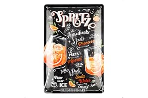 Nostalgic-Art Plåtskylt i retrostil, 20 x 30 cm, Aperol Spritz – Presentidé som bartillbehör, av metall, vintagedesign