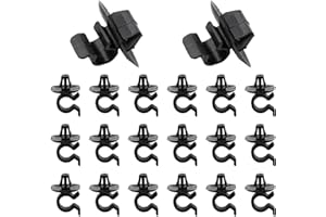 CGEAMDY 20 Piezas Clip De Plástico Para Capó, Clips Plástico Negro Para Soporte Varilla Capó, Soporte Varilla Capó Clip Retención, Accesorios De Interior Universales Para La Mayoría De Los Coches