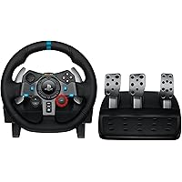 Logitech G G29 Driving Force volante da corsa e pedali con ritorno di forza dinamico reale, leve al volante in acciaio inox, 