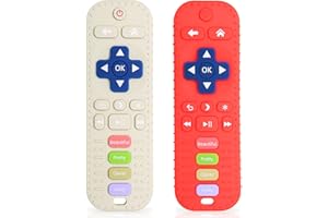 CLDY Badespielzeug für ab 3 Monate Baby Silikon Ferngesteuertes Beißspielzeug Zahnungshilfe Spielzeug für Babys Fernbedienung Beißringe aus Silikon mit Beruhigt Babys Wundes Zahnfleisch (2er Set)