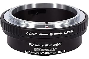 KECAY Adaptateur de Compatible avec Monture Objectif Canon FD FL Compatible avec Micro 4/3 M4/3 Caméra Olympus P5 PL1 PL2 PL3 PL5 PL6 PM2 E-M5 pour Panasonic GH3 GX7 G10 G6 GF2 GF3 GF5 GF6 GX1 FD-M4/3
