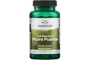 SWANSON HEALTH PRODUCTS 1x Swanson Full Spectrum Muira-Puama | 400 mg hochdosiert | 90 Kapseln je Behälter | Muira Puama Wurzel Extrakt Root Ptochopetalum Olacoides | Nahrungsergänzungsmittel (1er Pack)