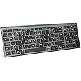 iClever Wireless Keyboard, Bluetooth Keyboard Stable Connection to Multi Devices Rechargeable Slim Keyboard for Mac, iPad, Android, Windows, QWERTY UK Layout -Black