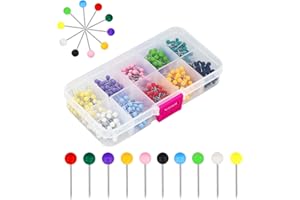 HXMJIED 500 Pcs Map Push Pins - 1/8 Inch 10 Colors Round Head Tacks with Steel Points for World Map, Cork Board, Fabric Marking, Dressmaking