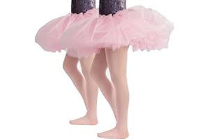 CALZITALY PACK 1/2 Collants de Danse Fille avec Pied | Rose, Beige, Blanc, Noir | 4-14 ans | 40 DEN | Fabriqué en Italie