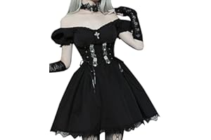 DINGJIUYAN Corset Dress Sexy Cute Summer Gothic Black Dress Ladies 90s Evening Dresses