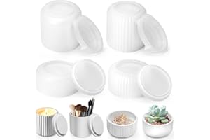 CARSEATTY Silikonformen Gießformen, 4 Pcs Silikonform Dose mit Deckel, GießFormen Silikon Schale Silikonform Teelichthalter Silikonform Vase Silikonform Dose für Sukkulente Kerzenhalter Blumentöpfe Vorratsgefäß