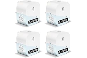 EIGHTREE Matter Smart Plug with Energy Monitoring, Mini WiFi Plug Works With Apple HomeKit, Alexa, Google Home, SmartThings, Remote Control, Timer & Schedule Function, 2.4Ghz Wi-Fi Only, 13A, 4 Packs