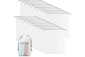 Littlegaofeithing 20 Schuhbeutel mit Zugband PE Schuhtasche, wasserdichte Kordeltasche, Multifunktionale Aufbewahrungstasche, Kofferorganizer Packbeutel Set, Packsack mit Tunnelzug